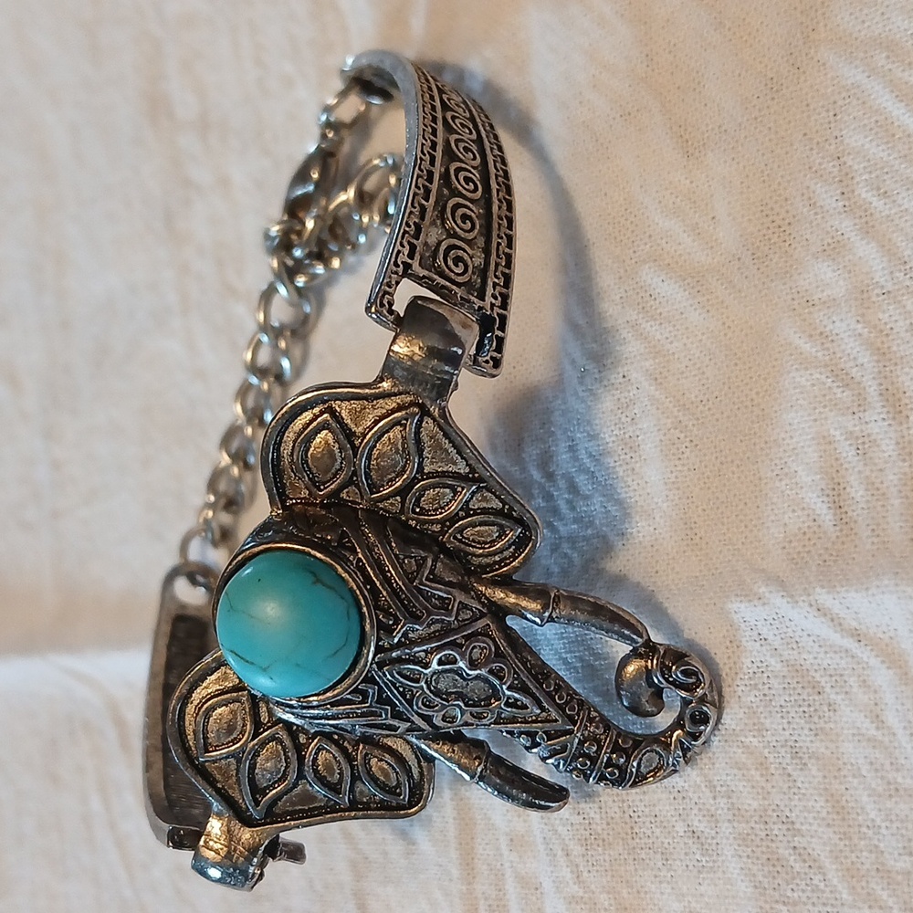Blue and Silver Elephant Bracelet